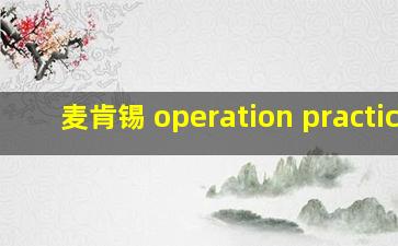 麦肯锡 operation practice